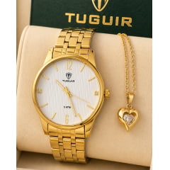 Kit Relógio Feminino Tuguir Dourado TG35114 Kit Relógio Feminino Tuguir Dourado TG35114