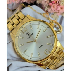 Kit Relógio Feminino Tuguir Dourado TG35120 Kit Relógio Feminino Tuguir Dourado TG35120