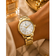 Relógio Feminino Dourado Tuguir TG35098