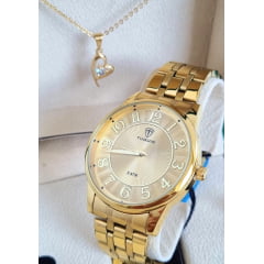 Relógio Feminino Dourado Tuguir TG35109 Relógio Feminino Dourado Tuguir TG35109