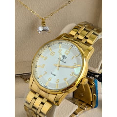 Relógio Feminino Tuguir Dourado TG35111