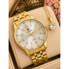Relógio Feminino Tuguir Dourado TG35111