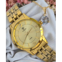 Relógio Feminino Tuguir Dourado TG35130