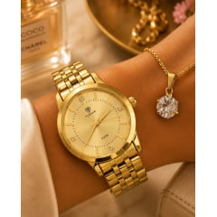 Relógio Feminino Tuguir Dourado TG35130 Relógio Feminino Tuguir Dourado TG35130
