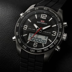 Relógio Masculino AnaDigi Silicone Preto KT60006