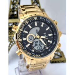 Relógio Masculino AnaDigi Tuguir Dourado TG30263