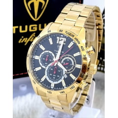 Relógio Masculino Cronógrafo em aço Inox Dourado