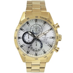 Relógio Masculino infinity Aço Cronógrafo Dourado TGI37067