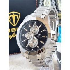 Relógio Masculino Prata Multi Função Tuguir TGI37081