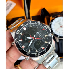 Relógio Masculino Prata  TODO EM AÇO AnadigiTuguir TGI37016