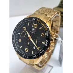 Relógio Masculino Tuguir Cronógrafo Dourado TG30254