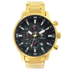 Relógio Masculino Tuguir Cronógrafo Dourado TG30275