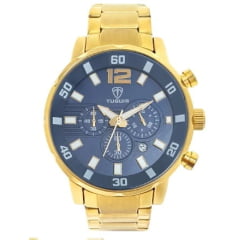 Relógio Masculino Tuguir Cronógrafo Dourado TG30276