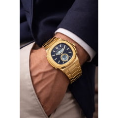 Relógio Tuguir Anadigi Dourado TG30332 Relógio Tuguir Anadigi Dourado TG30332