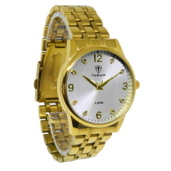 Relógio Tuguir Feminino Dourado Kit TG35105