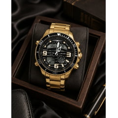 Relógio Newrex Anadigi Dourado KT1881 