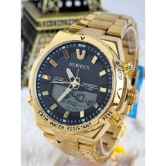 Relógio Digiana Dourado Masculino Newrex kt1962