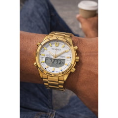 Relógio Digiana Dourado Masculino Newrex kt1962DB Relógio Digiana Dourado Masculino Newrex kt1962DB