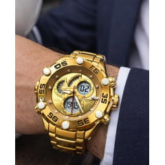 Relógio Digiana Dourado Masculino Newrex kt1967DD