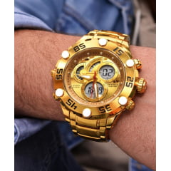 Relógio Digiana Dourado Masculino Newrex kt1967DD