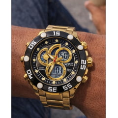 Relógio Digiana Dourado Masculino Newrex kt1967DP