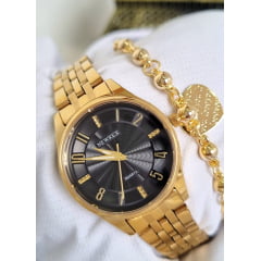 Relógio Feminino Dourado Newrex w4517l