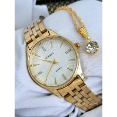 Relógio Feminino Dourado Newrex w4950lB