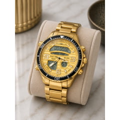 Relógio Newrex Anadigi Dourado KT1881