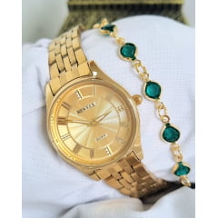 Relógio Newrex Esteira Dourado W4517L