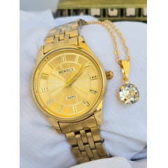 Relógio Newrex Esteira Dourado W4517L Relógio Newrex Esteira Dourado W4517L