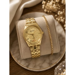 Relógio Newrex Feminino Dourado W4517G