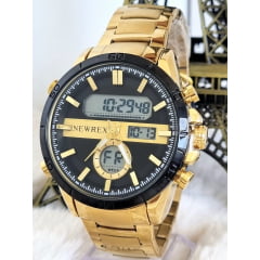 Relógio Newrex Maculilno Anadigi 1956 -Dourado