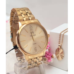 Kit Relógio Feminino Tuguir Dourado TG35054