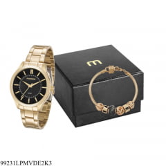 Relógio Mondaine Feminino Dourado + Pulseira 