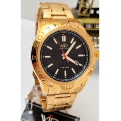 Relógio Banhado a Ouro VIP Cronógrafo MH6377