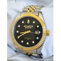 Relógio Feminino Atlantis Misto Fundo Preto 