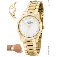 Relógio Feminino Dourado Champion CN26519H