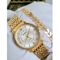 Relógio Feminino Dourado Newrex W1665l