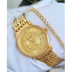 Relógio Feminino Dourado Newrex W1665lC
