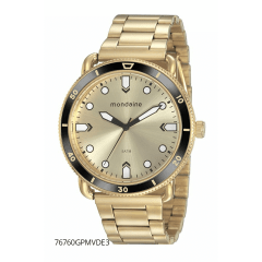 Relógio Mondaine Masculino Dourado Lançamento Fundo Champanhe