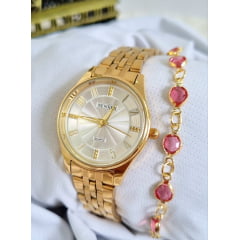 Relógio Newrex Femininino Banhado a ouro W4517l