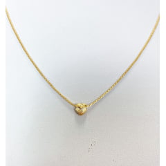 Gargantilha (39,5 cm +extensor )Coração Banhado a Ouro Rafalu - 5 ANOS DE GARANTIA) - COL0001I