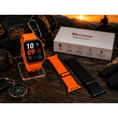 Relógio Smartwatch S11 Microwear laranjado 3 pulseiras